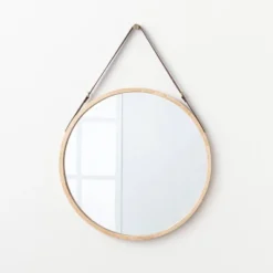 26" Wood Mirror With Pleather Strap Hanger - Threshold™ Designed With Studio McGee 13 26" Wood Mirror With Pleather Strap Hanger - Threshold™ Designed With Studio McGee -Home Decoration Store GUEST 2dcb4778 974a 4df9 97e6 162547563357