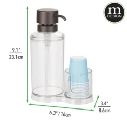 MDesign Modern Plastic Mouthwash Pump Caddy And Disposable Cup Holder -Home Decoration Store GUEST 2ea08325 f4bb 4104 bdf2 74d54874cbd0