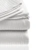 Embossed 1800 Series Wrinkle Resistant Stripe All Season Bed Sheet Set White By Plazatex