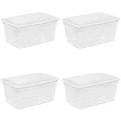 Sterilite 90 Quart Storage Box Container With Clear Base & White Lid -Home Decoration Store GUEST 3114d8f2 f44b 4661 ad01 0f0ac5c0a35a