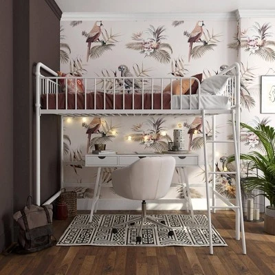 Twin Kaila Metal Loft Bed White - Room & Joy 2 Twin Kaila Metal Loft Bed White - Room & Joy - Image 2