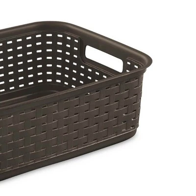 Sterilite Decorative Wicker-Style Short Weave Basket, Espresso 12726P06 (6 Pack) 5 Sterilite Decorative Wicker-Style Short Weave Basket, Espresso 12726P06 (6 Pack) - Image 5