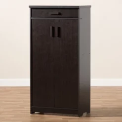 Bienna Modern And Contemporary Finished Shoe Cabinet Dark Brown - Baxton Studio -Home Decoration Store GUEST 34d84440 ea64 4a53 af7e f9413885912b