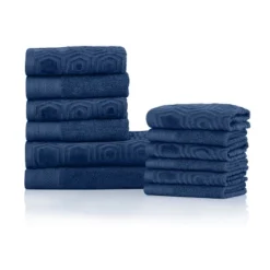 Modern Combed Cotton Honeycomb Jacquard And Solid Plush Towel Set By Blue Nile Mills -Home Decoration Store GUEST 361477dd 7eec 415e bd32 42738168665c