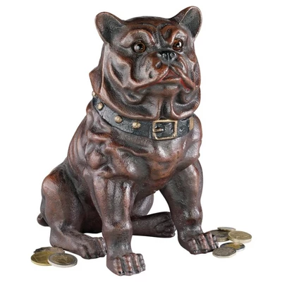 Design Toscano Boss, The Sitting British Bulldog Collectors' Still Action Die-Cast Iron Coin Bank 1 Design Toscano Boss, The Sitting British Bulldog Collectors' Still Action Die-Cast Iron Coin Bank