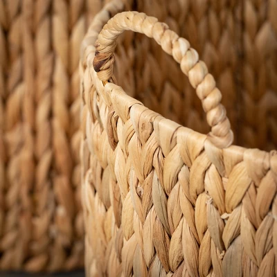 16.5"H Sullivans Handcrafted Fiber Baskets Set Of 2, Natural 1 16.5"H Sullivans Handcrafted Fiber Baskets Set Of 2, Natural