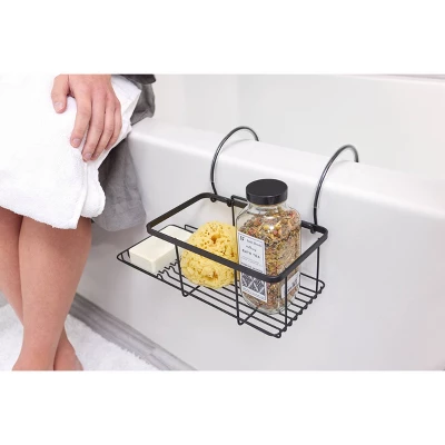 Everett Over Side Bathtub Caddy Matte Black - IDESIGN 2 Everett Over Side Bathtub Caddy Matte Black - IDESIGN - Image 2