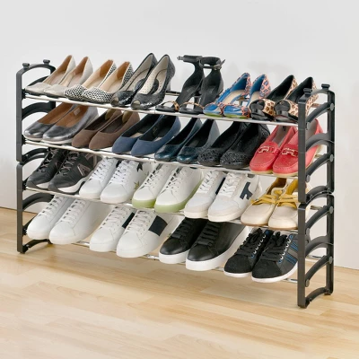 Seville Classics 4 Tier Expandable Stackable 20 Pair Shoe Rack Organizer 13 Seville Classics 4 Tier Expandable Stackable 20 Pair Shoe Rack Organizer - Image 13