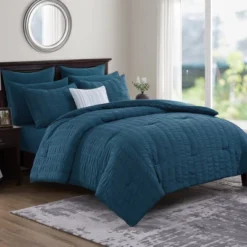 Brook Seersucker Bed In A Bag Comforter Set - Beverly Hills Polo Club