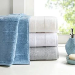 6pc Parker Luxury Striped Cotton Towel Set Ivory -Home Decoration Store GUEST 3993b484 5c1b 47e3 96c2 a7204878436b