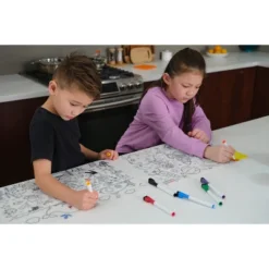 Merka Kids Toddler Essentials Coloring Placemats For Kids, Set Of 4 Mats With 7 Markers Jungle Space Sea Unicorns -Home Decoration Store GUEST 399bfd66 7649 4262 b913 afa9ea96d187