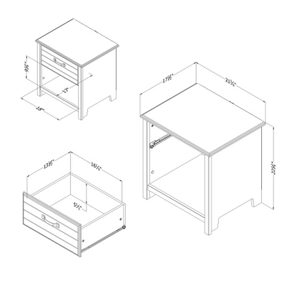 Ulysses 1-Drawer Nightstand Winter Oak - South Shore 5 Ulysses 1-Drawer Nightstand Winter Oak - South Shore - Image 5