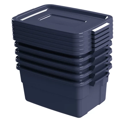 Rubbermaid Roughneck 3 Gallon Rugged Storage Tote With Lid And Handles For Home, Basement, Garage, (6 Pack) 3 Rubbermaid Roughneck 3 Gallon Rugged Storage Tote With Lid And Handles For Home, Basement, Garage, (6 Pack) - Image 3