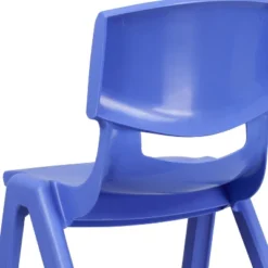 Emma And Oliver 4 Pack Blue Plastic Stack School Chair With 15.5"H Seat, 3rd-7th School Chair -Home Decoration Store GUEST 3e609fc9 fa31 47c8 acbf bb16bf6594d2