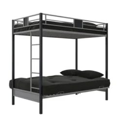 Twin Over Futon Maxence Metal Bunk Bed Silver/Black - Room & Joy 12 Twin Over Futon Maxence Metal Bunk Bed Silver/Black - Room & Joy -Home Decoration Store GUEST 41b14ab5 db1f 43a3 a2e2 5e208496455c