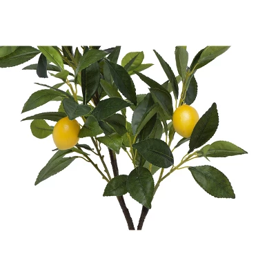 28" Artificial Faux Lemon Tree In Cement Pot - Storied Home 3 28" Artificial Faux Lemon Tree In Cement Pot - Storied Home - Image 3