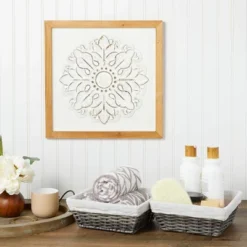 Farmlyn Creek 3-Pack Square Wicker Storage Baskets With Liners With Cloth Lining For Organizing Pantry Shelves, Bathroom, Laundry Room, Closet, 9x4 In -Home Decoration Store GUEST 442202cb 68f3 4756 ade3 8465da927a52