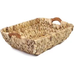 Juvale 2 Pack Natural Brown Hyacinth Storage Baskets With Wooden Handles For Shelves, Decorative Bathroom Organization, 14.5 X 10.5 X 4 In -Home Decoration Store GUEST 46ad8658 705d 422e a502 7b70d6e0d057
