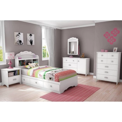 Twin Tiara Mates Bed With 3 Drawers Pure White - South Shore 3 Twin Tiara Mates Bed With 3 Drawers Pure White - South Shore - Image 3