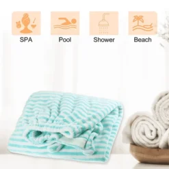 Unique Bargains Shower Wrap Towel For Women Adjustable Bath Wrap With Pocket Coral Fleece 1 Pc -Home Decoration Store GUEST 47aeabdc c96e 4709 aa6c 2e4422328839