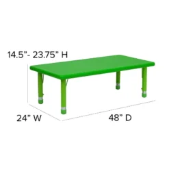 Flash Furniture 24"W X 48"L Rectangular Plastic Height Adjustable Activity Table 14 Flash Furniture 24"W X 48"L Rectangular Plastic Height Adjustable Activity Table -Home Decoration Store GUEST 4aa26844 a6b7 4eee be0d 593c9f36b187