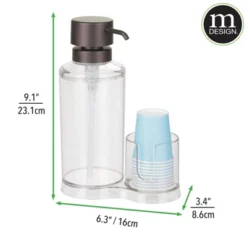 MDesign Modern Plastic Mouthwash Pump Caddy And Disposable Cup Holder -Home Decoration Store GUEST 4d657cc7 3a63 4b7e 9ea6 dcf50fd031b8