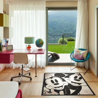 Disney Mickey Mouse Classic Black & White Rug (54"x54") 2 Disney Mickey Mouse Classic Black & White Rug (54"x54") - Image 2