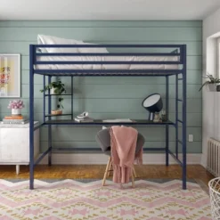 Twin Maxwell Metal Loft Bed With Desk & Shelves Blue/Black - Novogratz 12 Twin Maxwell Metal Loft Bed With Desk & Shelves Blue/Black - Novogratz -Home Decoration Store GUEST 4f48102e b8d2 4a88 9ccf 8d6599861342
