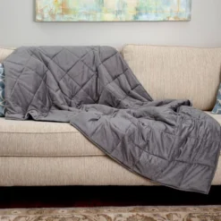 Sealy 48" X 72" Microplush 12lb Weighted Blanket Gray