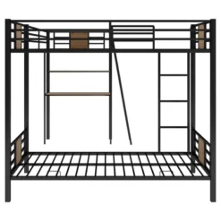 L-Shaped Twin Over Twin Bunk Bed With Twin Size Loft Bed With Desk And Shelf , Brown - ModernLuxe -Home Decoration Store GUEST 5206bdc4 d69e 4e7e b3bc b418c7cc460d