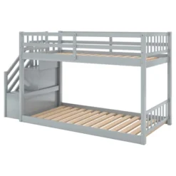 Twin Over Twin Bunk Bed With Storage Ladder - ModernLuxe -Home Decoration Store GUEST 52544c10 49ea 4618 80d0 e7e03e16d076