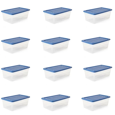 Gracious Living DLC6 1.5 Gallon Clear Plastic Storage Bin Container With Stylish Sky Blue Snap On Locking Lid 5 Gracious Living DLC6 1.5 Gallon Clear Plastic Storage Bin Container With Stylish Sky Blue Snap On Locking Lid - Image 5