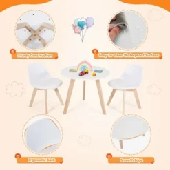 Costway Kids Table & 2 Chairs Set Modern Activity Play Table W/Beech Leg Cushion -Home Decoration Store GUEST 52b88848 1c98 48fd 875d a350646ab1c3