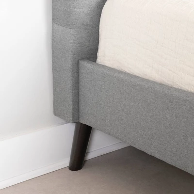 Dylane Upholstered Platform Bed And Headboard Pale Soft - South Shore 4 Dylane Upholstered Platform Bed And Headboard Pale Soft - South Shore - Image 4