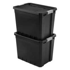 Sterilite Storage System Solution With 27 Gallon Heavy Duty Stackable Storage Box Container Totes With Grey Latching Lid, 12 Pack -Home Decoration Store GUEST 554d8f74 8013 45ff 8bb4 bf7cce5dafd4