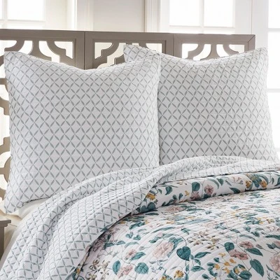 Verity Teal Euro Sham Set - Set Of Two - Levtex Home 1 Verity Teal Euro Sham Set - Set Of Two - Levtex Home