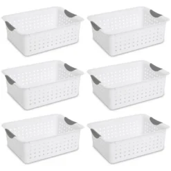Sterilite Ultra Ventilated Open Top Plastic Storage Organizer Basket With Gray Contoured Carrying Handles -Home Decoration Store GUEST 572db26e 526a 40d7 ad67 8fbcf035d85d