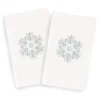 2pk Crystal Snowflake Hand Towel Set White - Linum Home Textiles