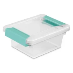 Sterilite Miniature Clip Storage Box W/ Latch Lid, 6 Pack, & Large Clip Storage Box W/ Latch Lid, 6 Pack For Home, Office, And Workspace Organization