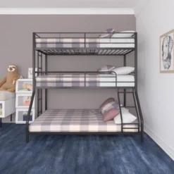 Twin/Twin/Full Zeke Triple Metal Bunk Bed - Room & Joy -Home Decoration Store GUEST 5ae510a2 8273 41f5 bebc f86f1969ed73