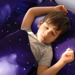 PiccoCasa Polyester Galaxy Sky Cosmos Night Pattern 3D Printed Duvet Cover Set With 2 Pillowcases 4 Pcs Queen Dark Purple 10 PiccoCasa Polyester Galaxy Sky Cosmos Night Pattern 3D Printed Duvet Cover Set With 2 Pillowcases 4 Pcs Queen Dark Purple -Home Decoration Store GUEST 5c84da09 dfdd 4a44 a3c8 fd4173894224