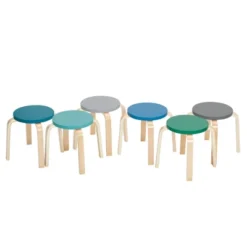ECR4Kids Bentwood Stacking Stools For Kids, Playroom/Daycare Flexible Seating, 12" Height, 6-Piece -Home Decoration Store GUEST 5cc2c6eb 9b12 49ea ba2f 73bbb365c793