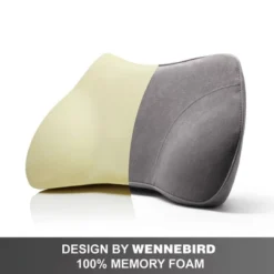 WENNEBIRD Model B Lumbar Memory Foam Support Pillow To Improve Posture With Raised Side Butterfly Design, Constance Fabric, And Removable Cover, Grey -Home Decoration Store GUEST 5f1cc057 e852 48f5 a919 a6ac42d10f0b