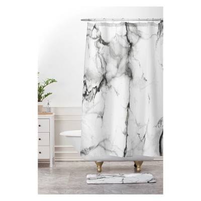 24"x36" Chelsea Victoria Bath Mat Black/White - Deny Designs 1 24"x36" Chelsea Victoria Bath Mat Black/White - Deny Designs