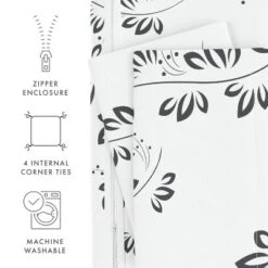 Quatrefoil & Farmhouse Vine Prints Duvet Cover Set, Ultra Soft, Easy Care - Becky Cameron (3 Piece Set) -Home Decoration Store GUEST 61b9bf97 a16e 4523 be6a 3a968dc74821