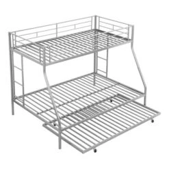 Twin Over Full Steel Bunk Bed With Twin Size Trundle Bed And Two-Side Ladders-ModernLuxe -Home Decoration Store GUEST 6214275d fd15 45d2 8f9e 62c003b3d8b7