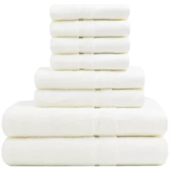 PiccoCasa 100% Combed Cotton Soft 600 GSM Absorbent Lightweight Shower Towel Set 8 Pcs -Home Decoration Store GUEST 627e2b39 81b9 47d8 9ed1 3ca75e888c40