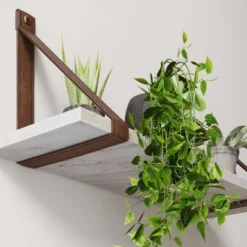 Brandon Vintage Matte Faux Marble Wall Shelf Brown - Nathan James -Home Decoration Store GUEST 6358ffdf 134c 427b b53b 3af68483e1a8