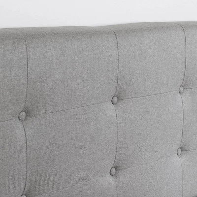 Dylane Upholstered Platform Bed And Headboard Pale Soft - South Shore 6 Dylane Upholstered Platform Bed And Headboard Pale Soft - South Shore - Image 6