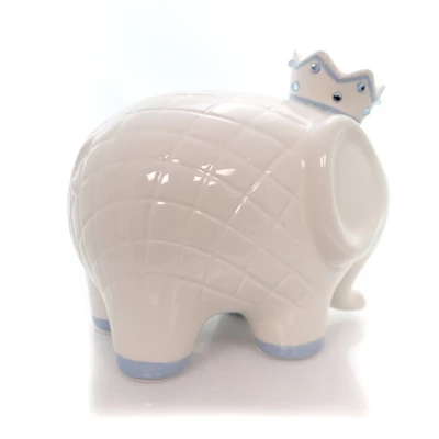 Bank White/Blue Coco Elephant Bank - One Bank 7.75 Inches - Baby Hand Painted - 3781Bl - Ceramic - Off-White 3 Bank White/Blue Coco Elephant Bank - One Bank 7.75 Inches - Baby Hand Painted - 3781Bl - Ceramic - Off-White - Image 3